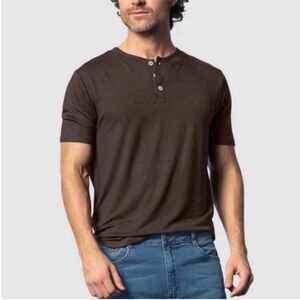 kenneth cole henley shirt brown
